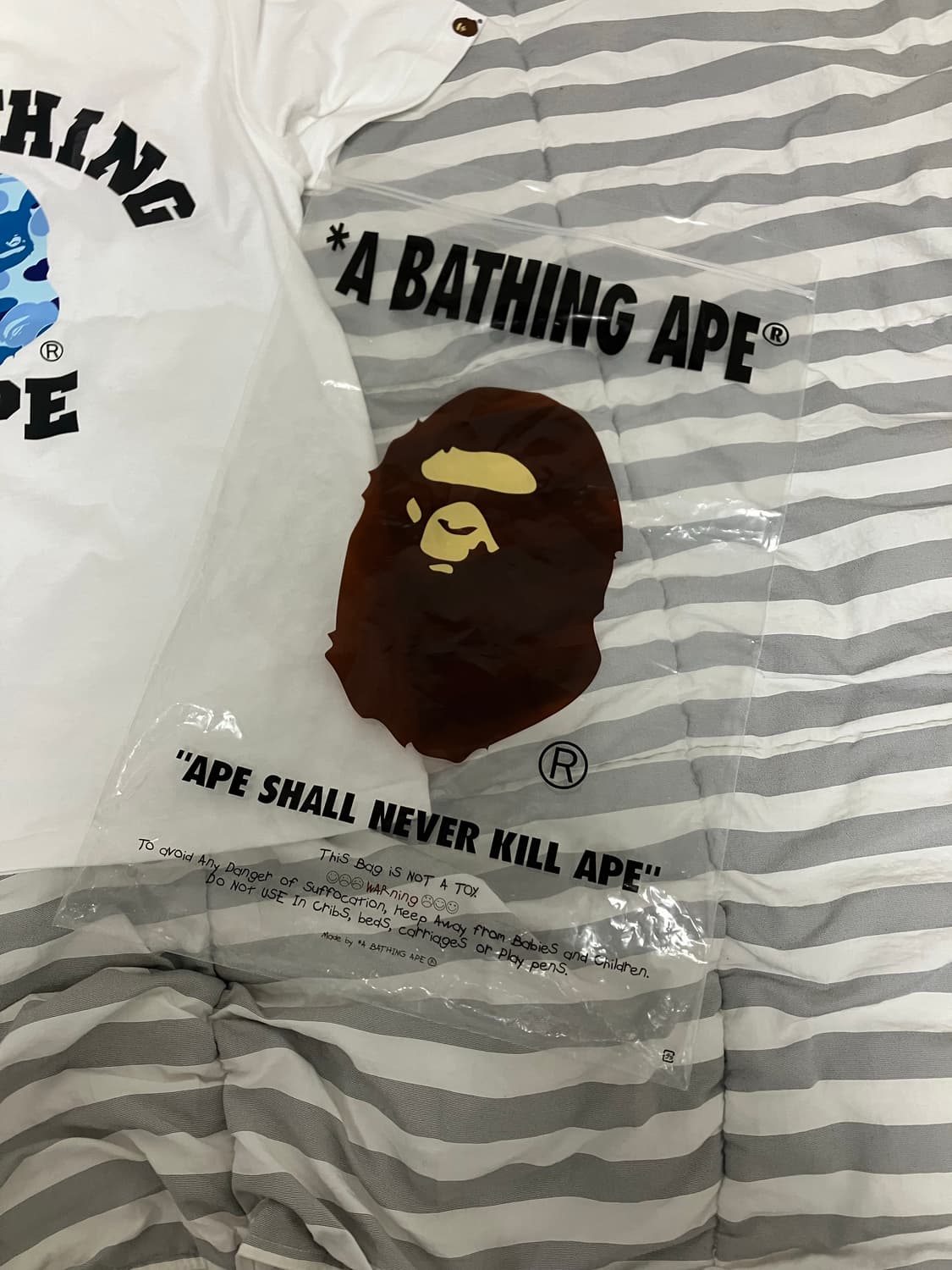 베이프 ABC 카모 흰색 파랑 블루 반팔티 ladies s사이즈 상품이미지2