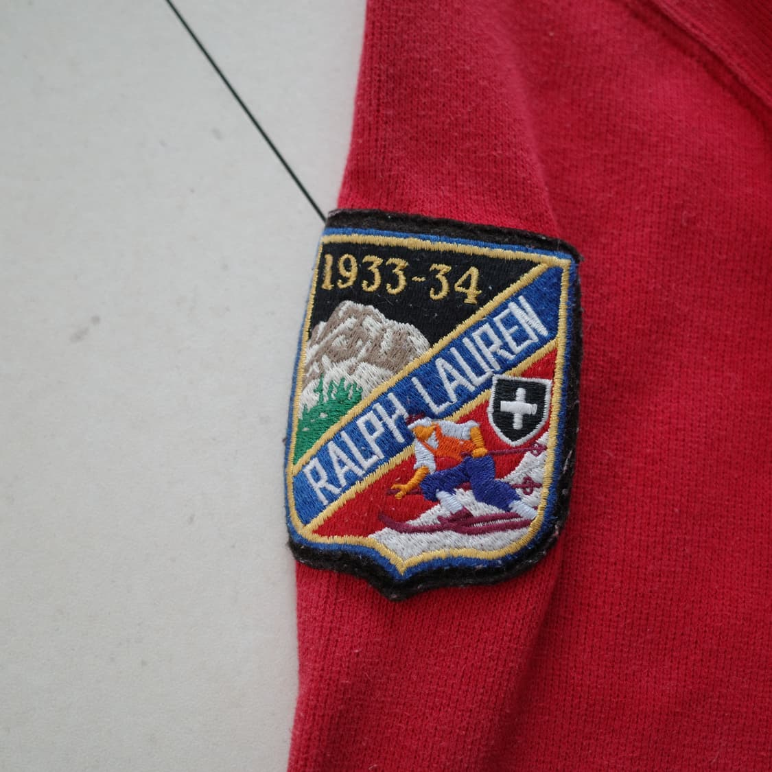 00s 폴로 랄프로렌 레드 스키 패치 하프집업 빅포니 L 상품이미지4