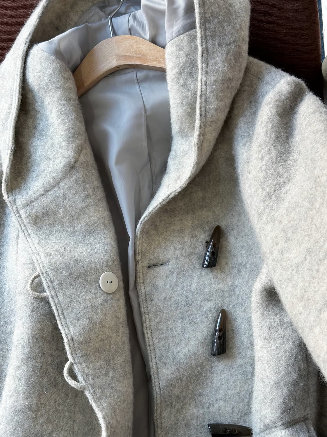 Smudge felted wool hooded duffle coat 상품이미지2