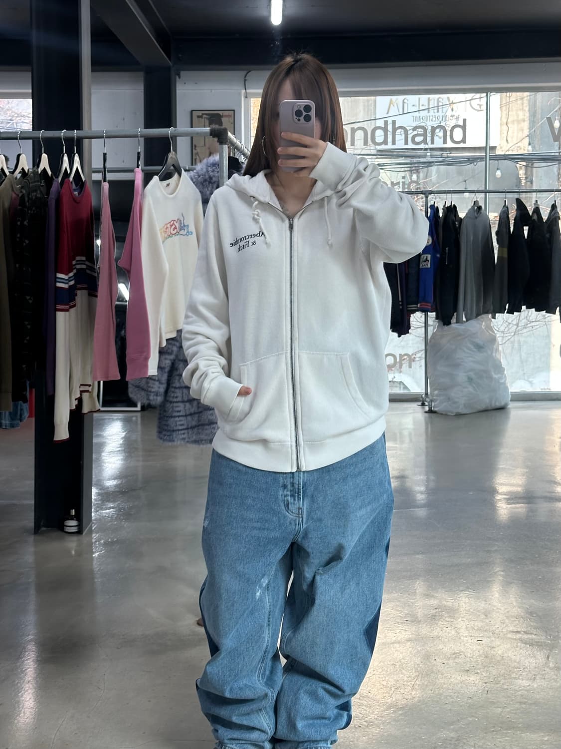 아베크롬비 스펠로고 후드집업 상품이미지3