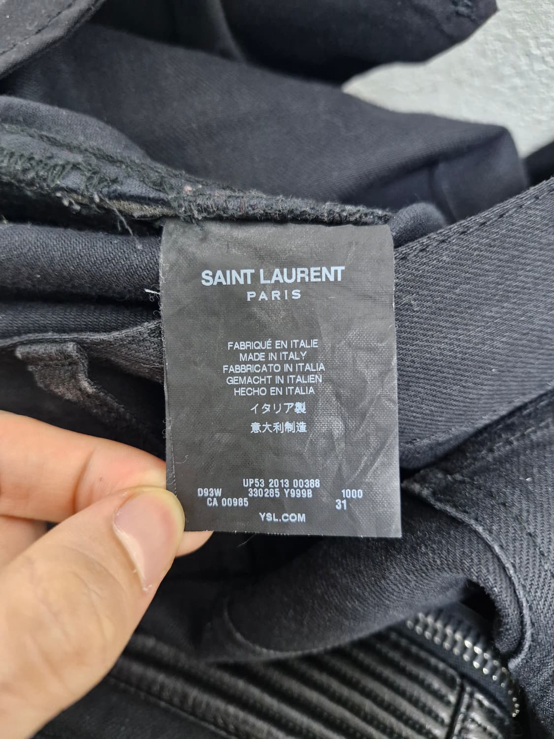 [31] SLP 생로랑 FW13 D04 레더 패널 지퍼 바이커 진 상품이미지9