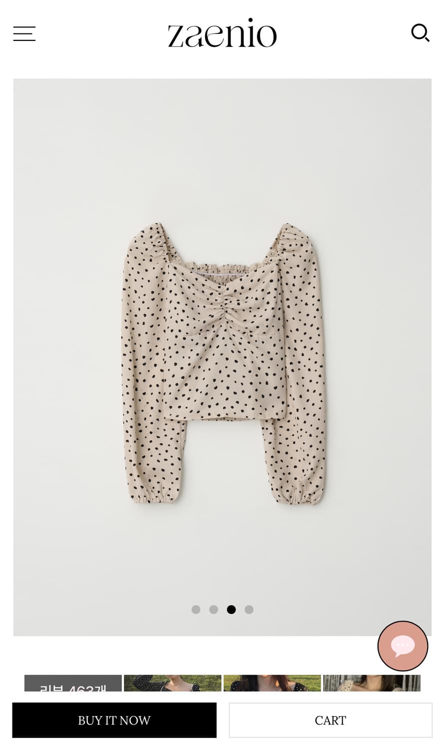 (새상품)제니오 zaenio 도트 블라우스 아이보리 상품이미지2