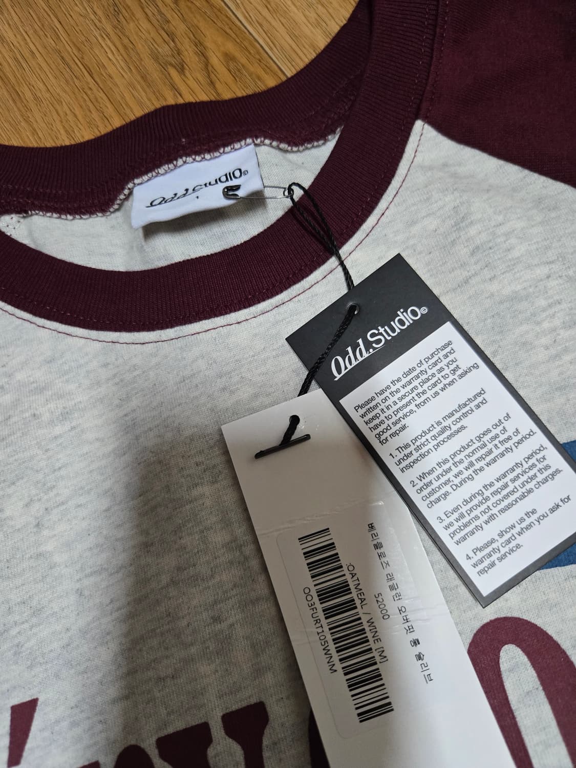 오드스튜디오 베리클로즈 래글런 오버핏 롱슬리브(택달린새상품) 상품이미지6