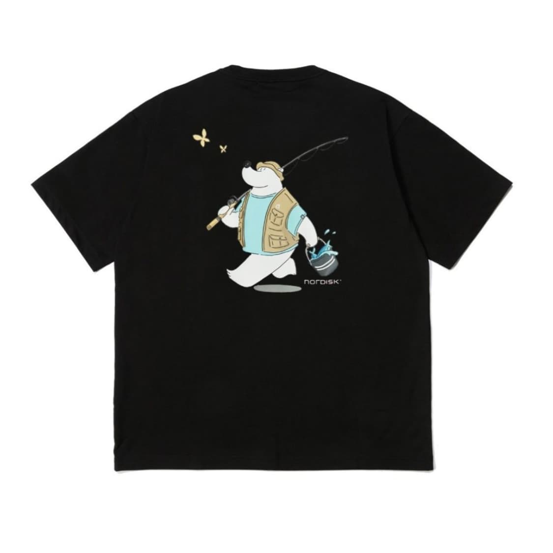 XXL 노르디스크 유니 피싱 베어 프린팅 빅사이즈 반팔 티셔츠 상품이미지1