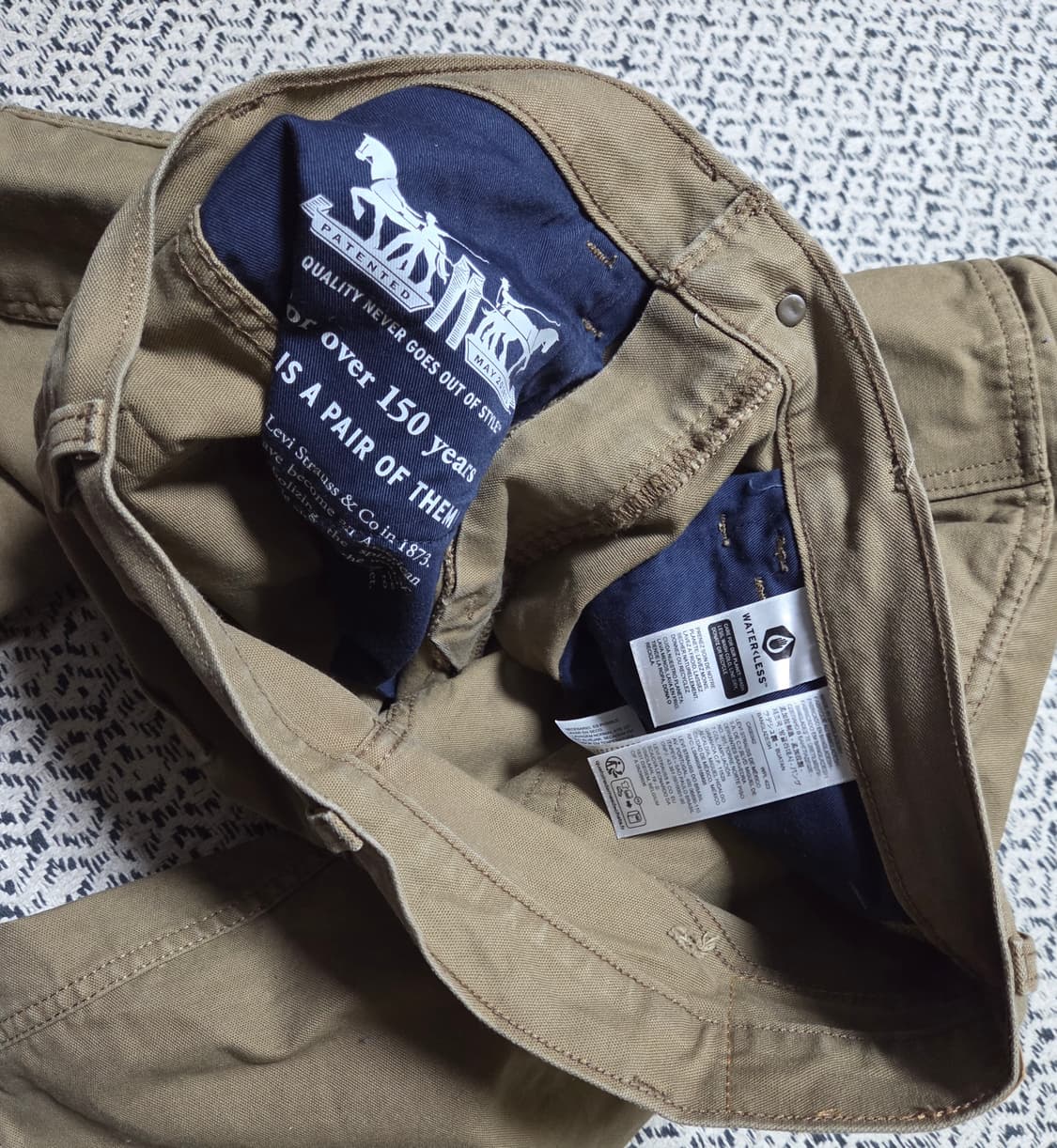 리바이스 565 더블니 데님 팬츠 탄 34x30 상품이미지6