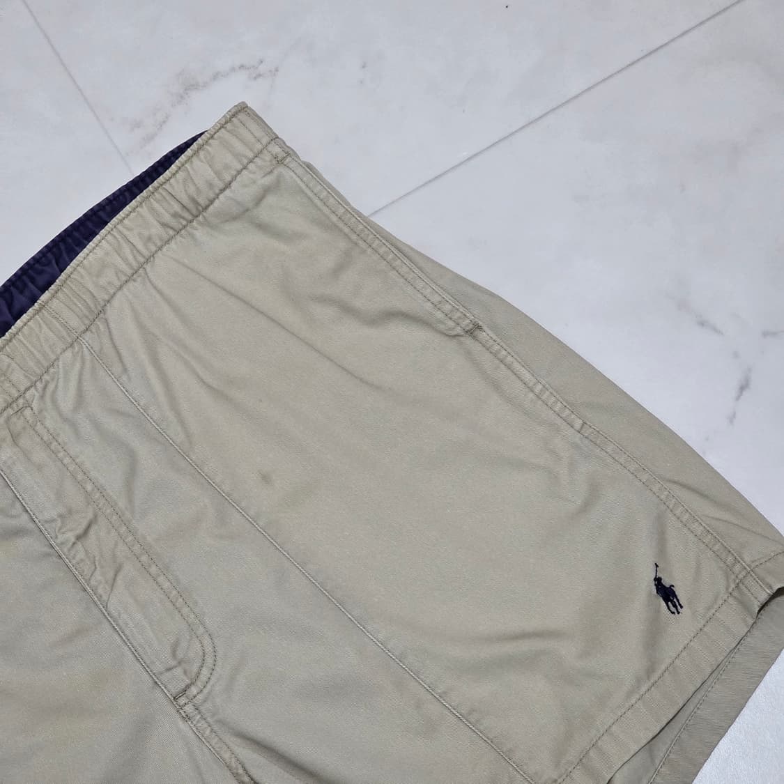 36-38) 00s 폴로 프랩스터 밴딩 쇼츠 반바지 베이지 상품이미지3