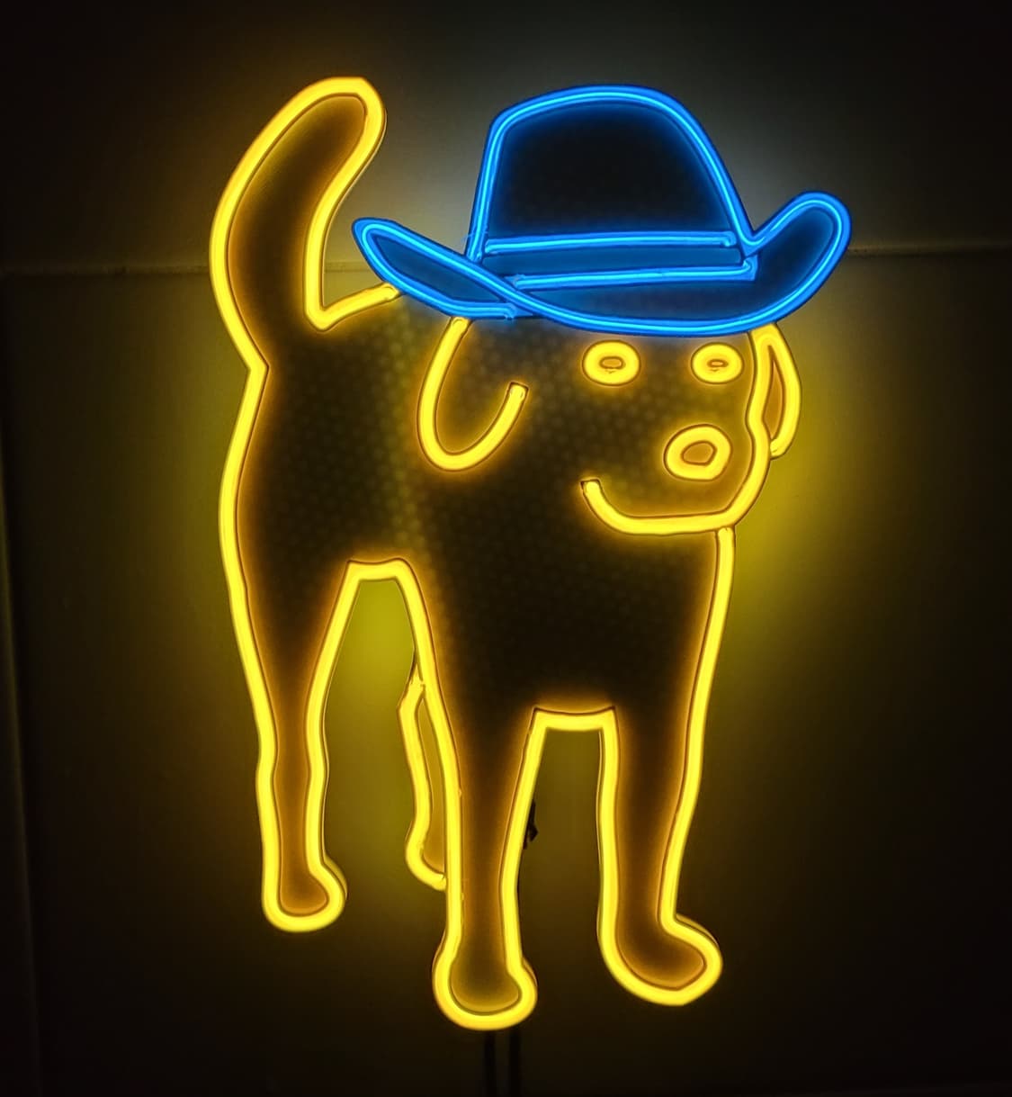 강아지 개 카우보이 네온사인 무드등 led 램프 조명 상품이미지1