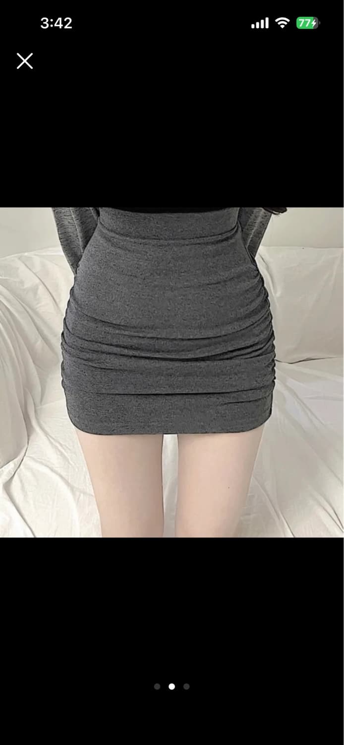 에이블리 셔링스커트 블랙 상품이미지1