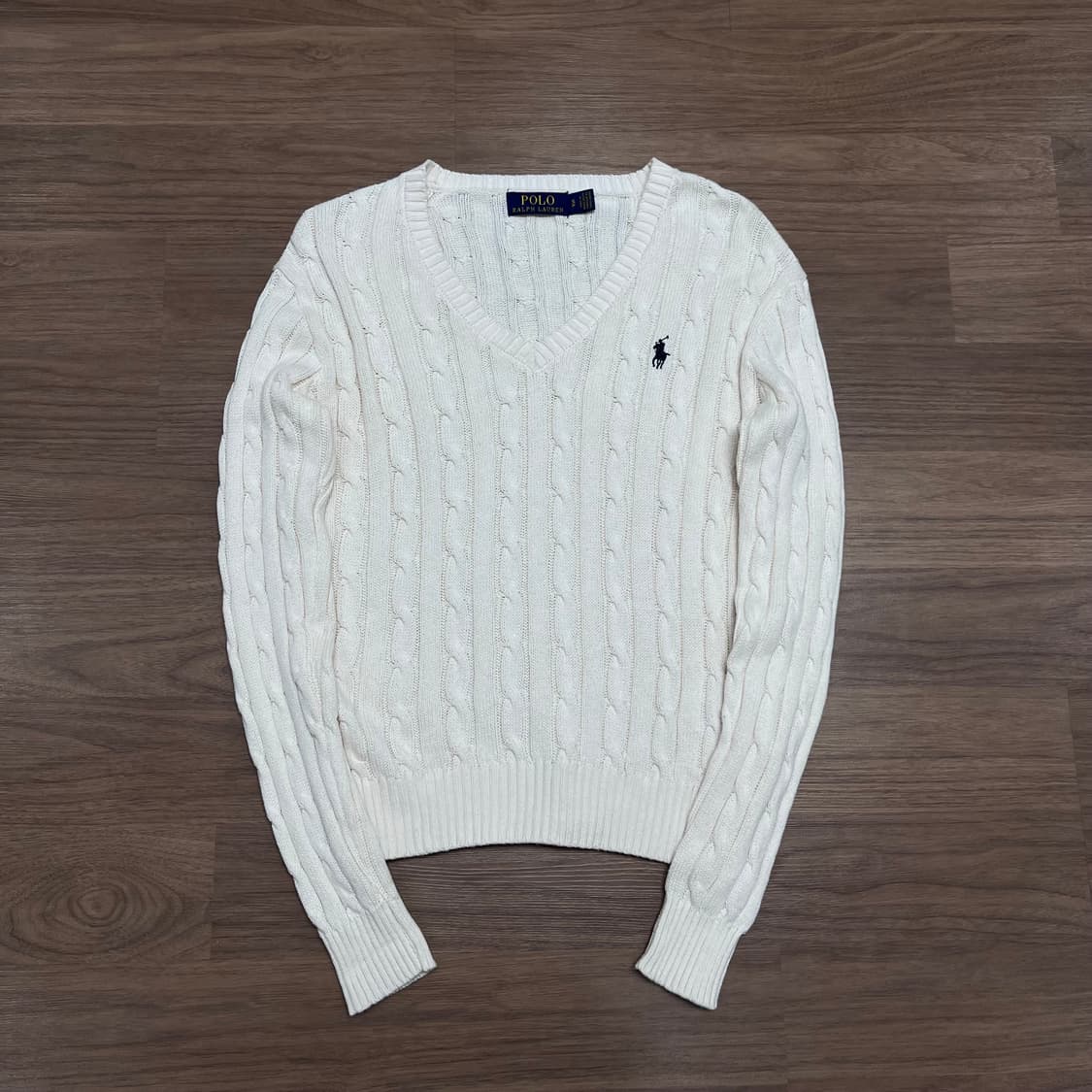 W95 폴로랄프로렌 꽈배기 브이넥 니트 상품이미지1