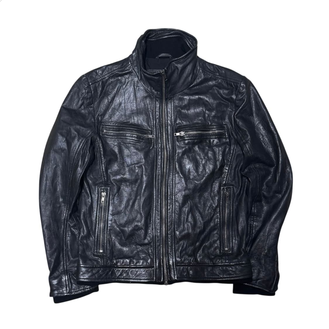 JPN highneck lambskin leather jacket 상품이미지2