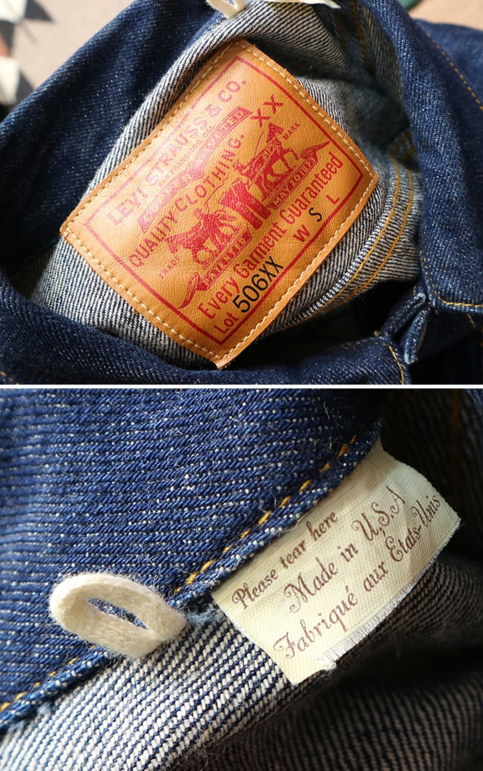 미국메이드 LVC LEVIS 리바이스 506XX 빅E 셀비지 데님 자켓
 상품이미지8