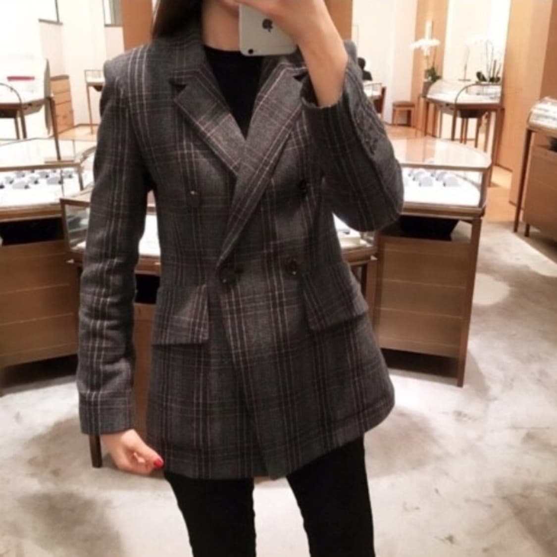 뀌베(CUVEE) 엘리슈 클래식 체크 울자켓 55 상품이미지1