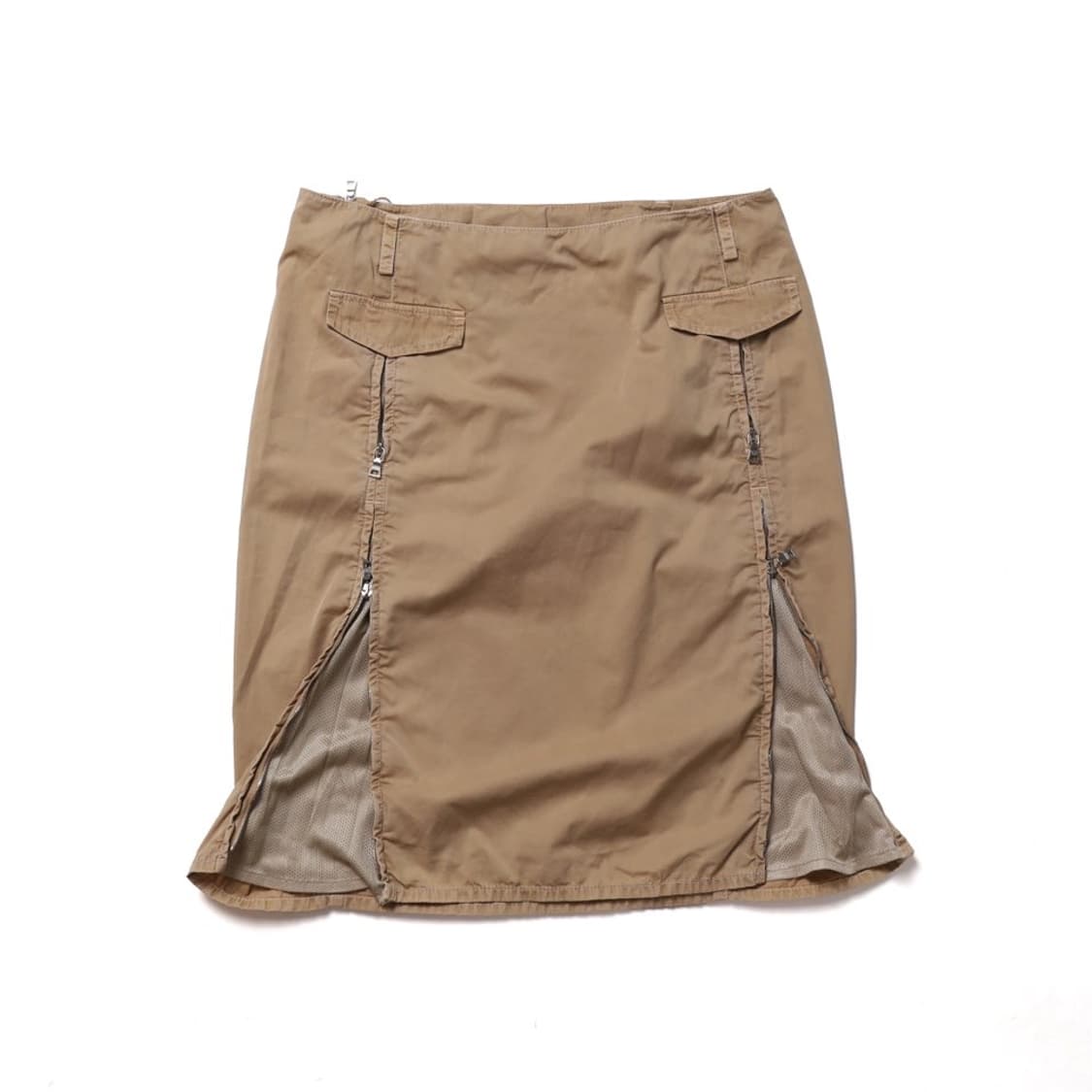 프라다 PRADA Poly Mid Skirt   상품이미지4