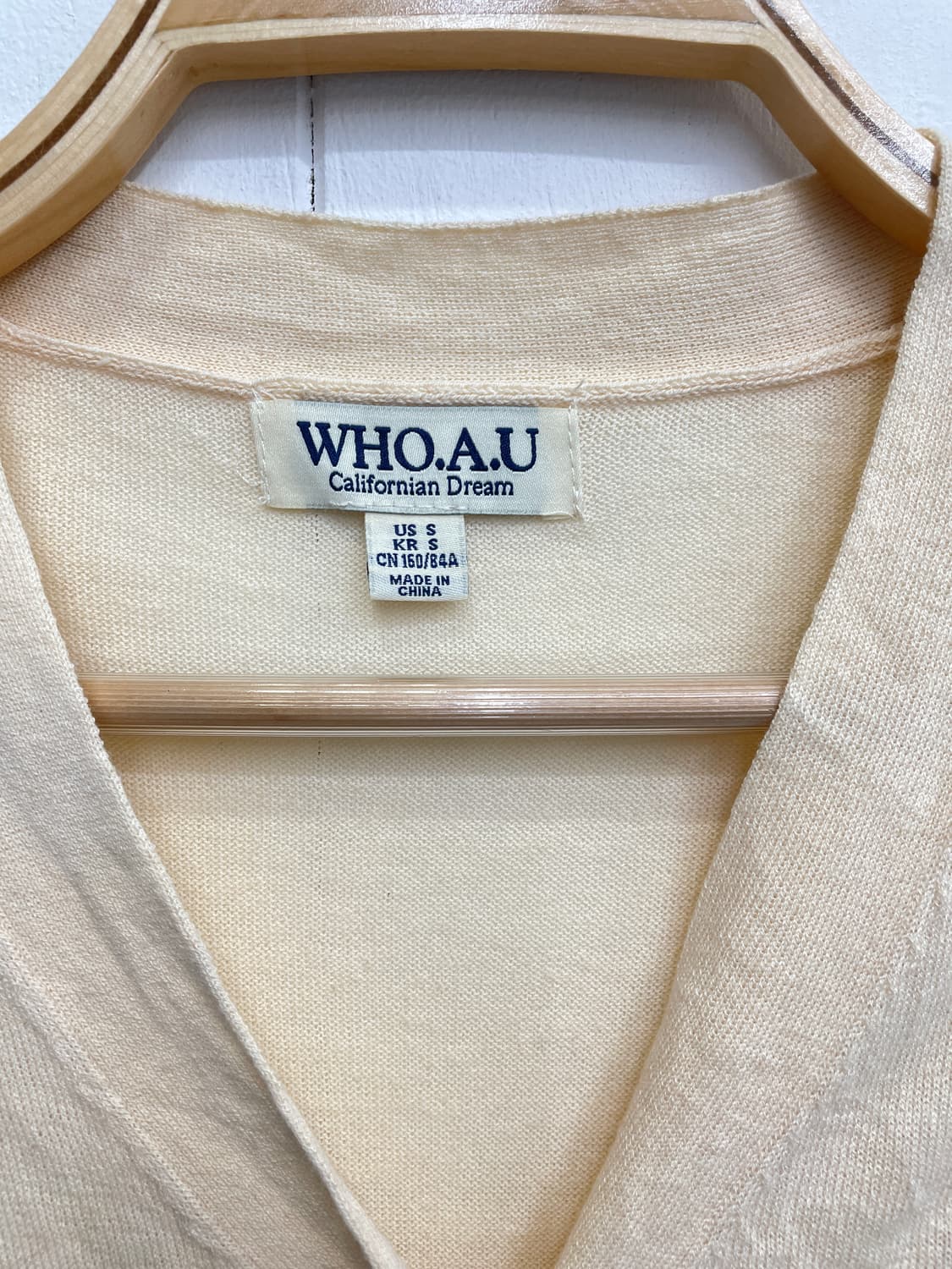 후아유 스티브 곰돌이 자수 반팔 가디건 상품이미지5