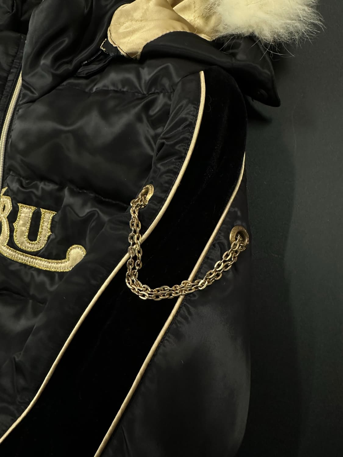 후부 퍼후드 골드체인 갸루 투웨이 패디드 점퍼 상품이미지7