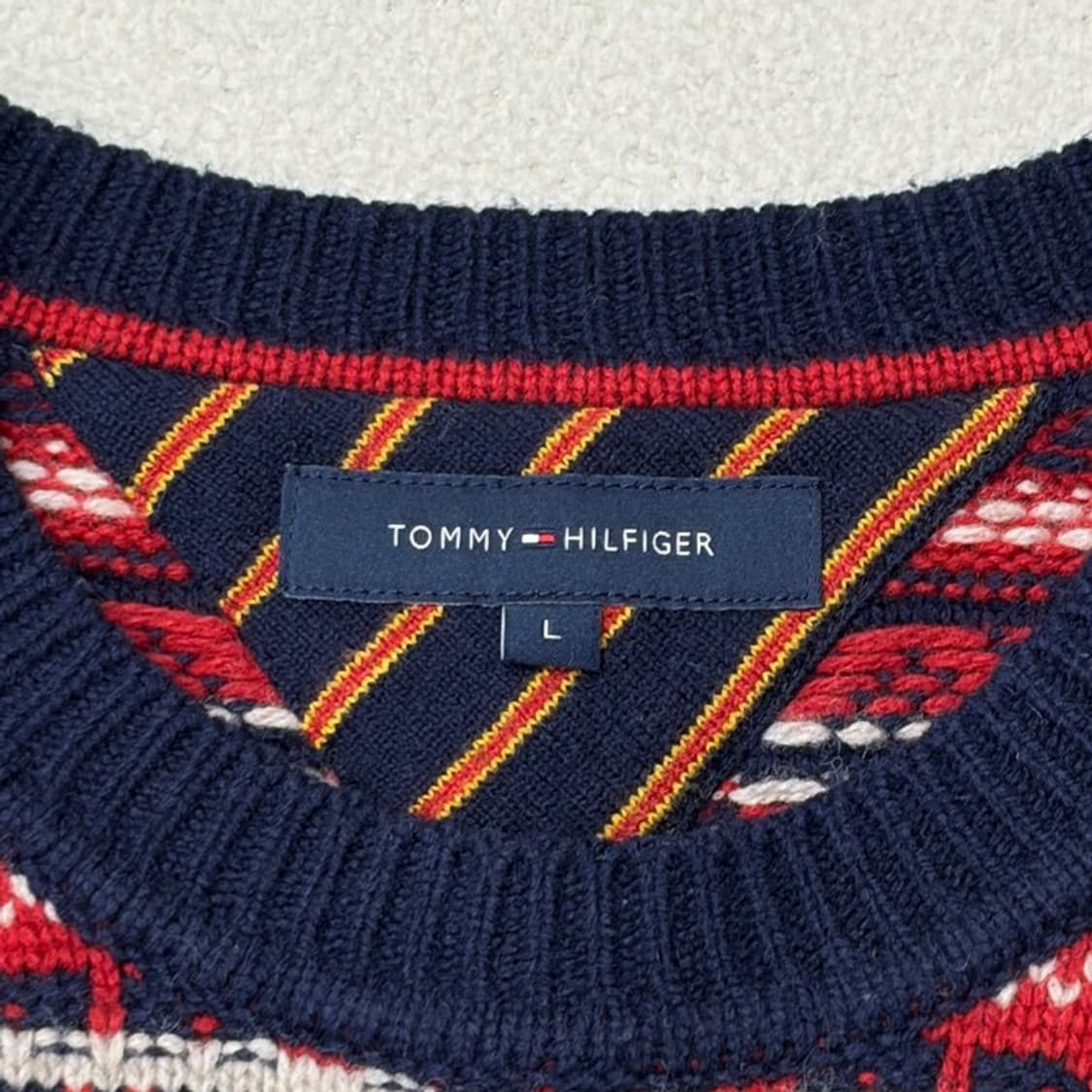 TOMMY HILFIGER 크루넥 페어아일 스웨터 L 상품이미지4