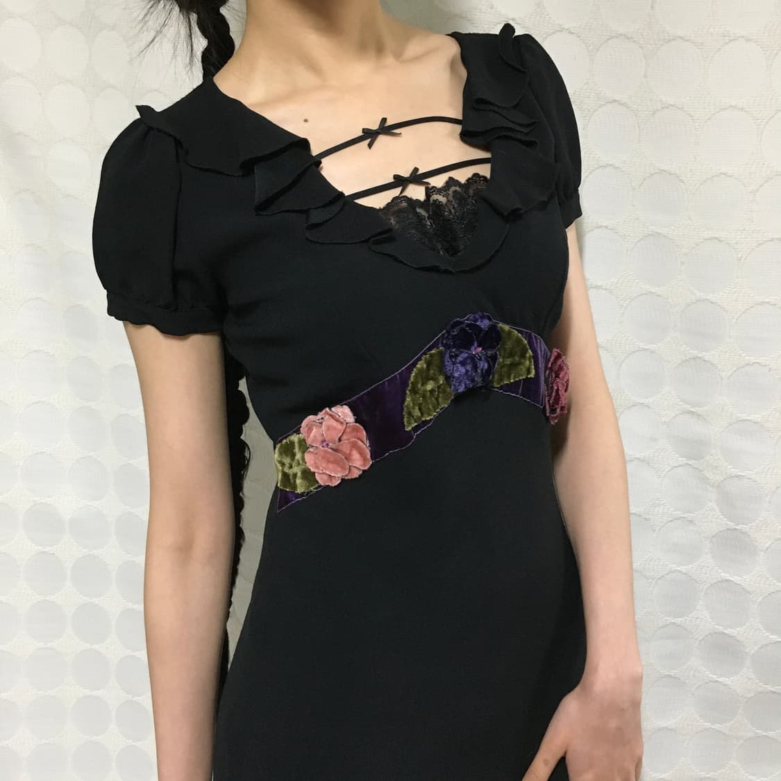 블루걸 블루마린 울 퍼프 슬리브 원피스 상품이미지3