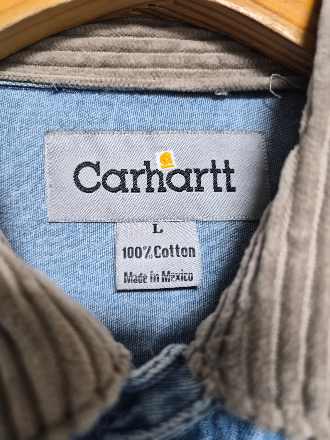 칼하트Carhartt 카라 배색 데님 셔츠 L사이즈 - S268 상품이미지4