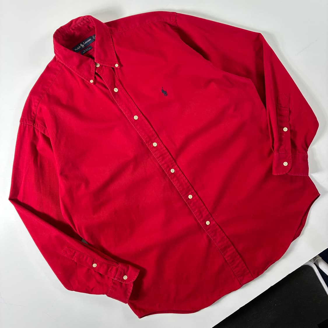 Polo  폴로 랄프로렌 90,s 자수 코튼 레드 셔츠  상품이미지2