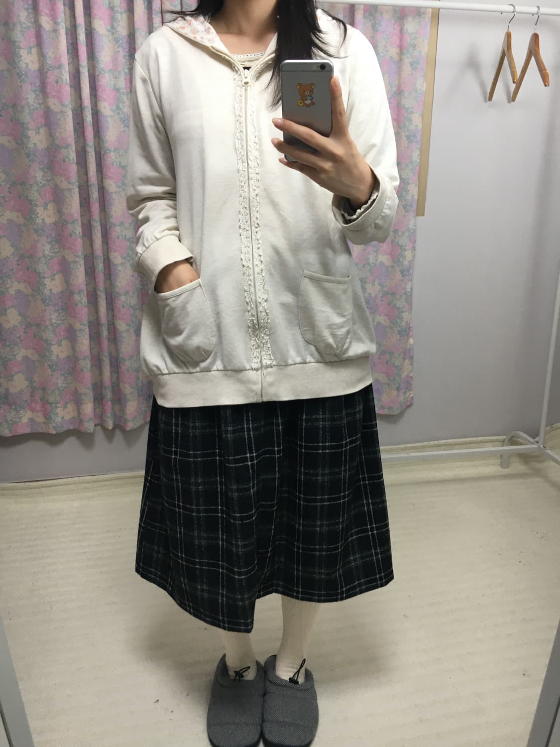 아이보리 크로쉐 후드 집업 상품이미지3