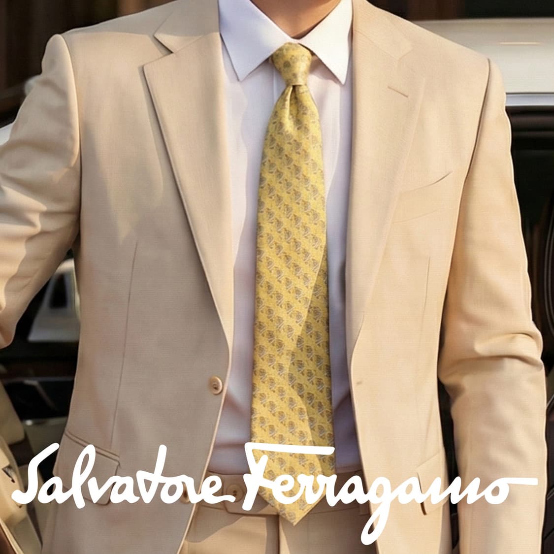 페라가모 실크 옐로우 넥타이 8cm A+등급 k1665
 상품이미지1