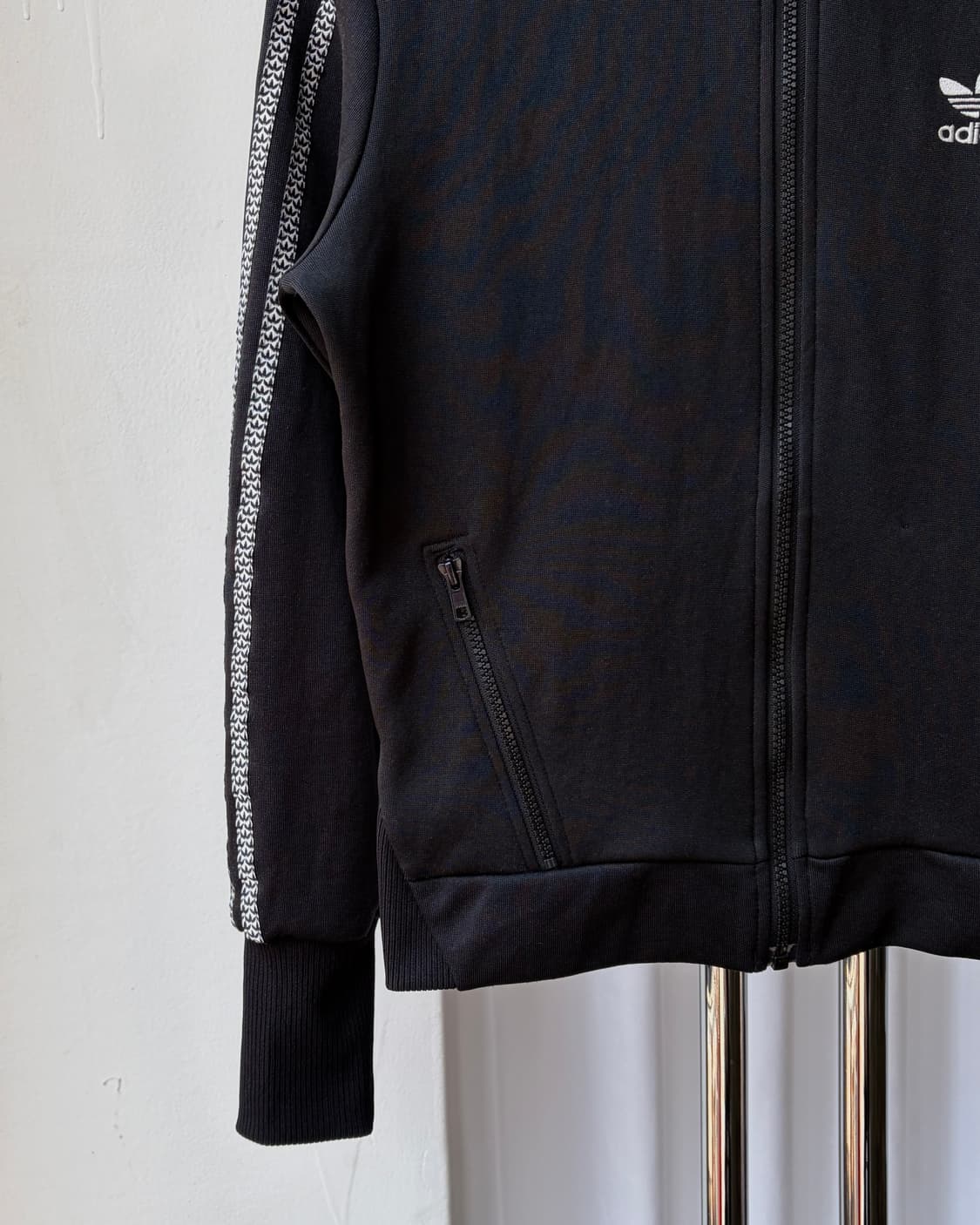 [M]아디다스 블랙 실버 검실 후드 플락 트랙탑 져지 상품이미지6
