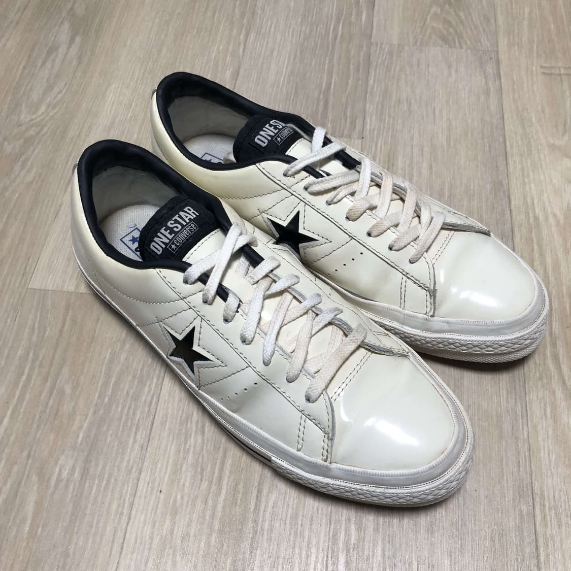 (270) 컨버스 CONVERSE 원스타 레더 한별 아이보리 에그렛270 상품이미지10