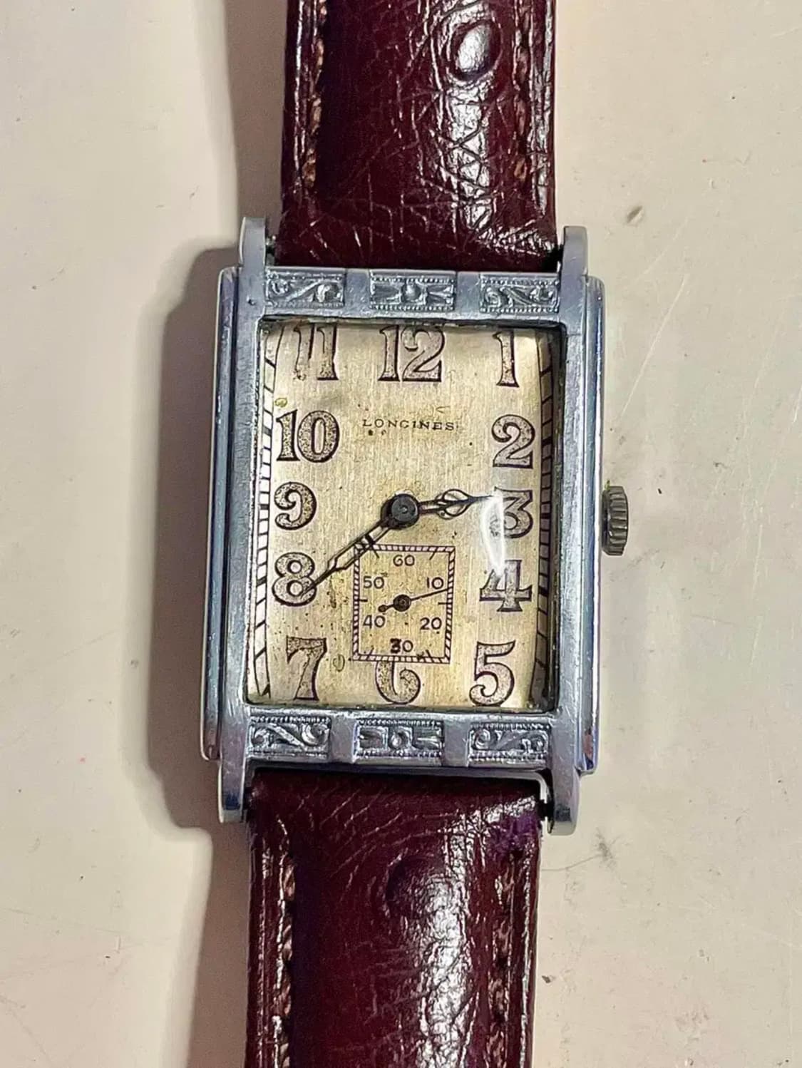 수리완료! 1920년대 빈티지 론진 사각 탱크 수동시계 LONGINES 상품이미지3