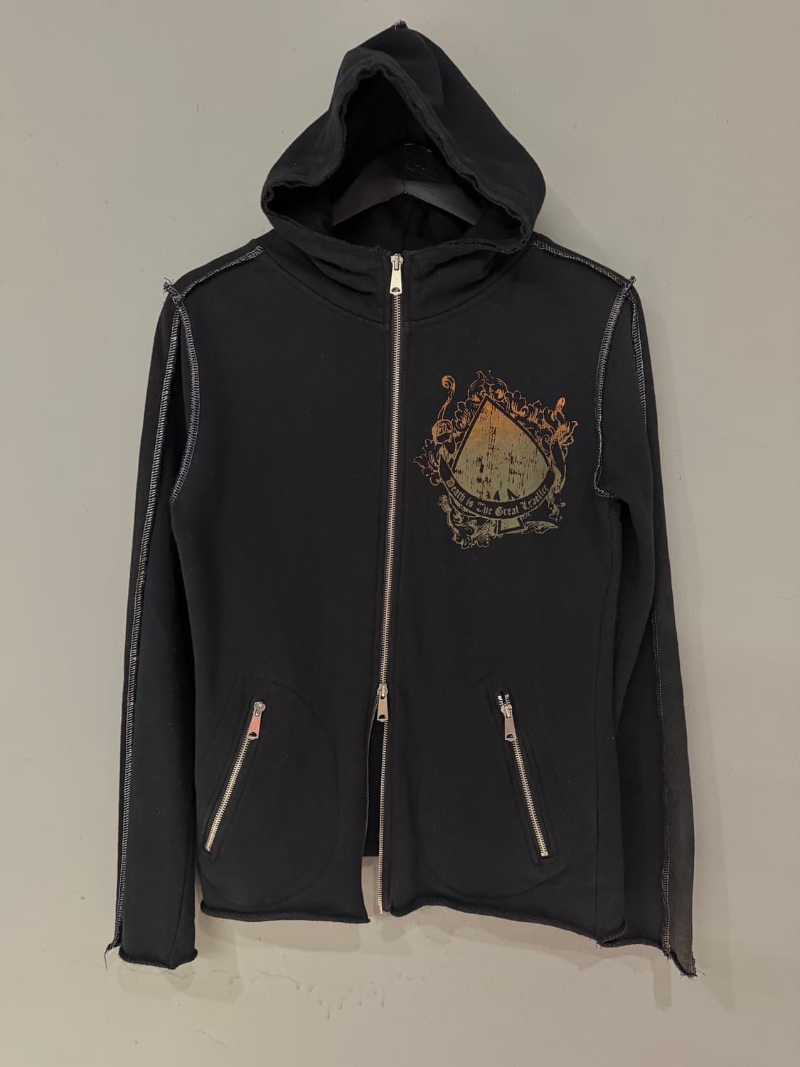 high-neck stitch line detail hood zip-up 상품이미지4