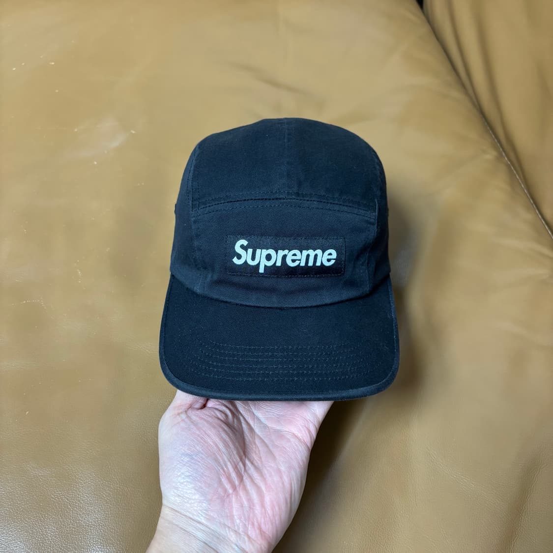 Supreme 슈프림 24ss 블랙 캠프캡 모자 Washed Black 상품이미지3