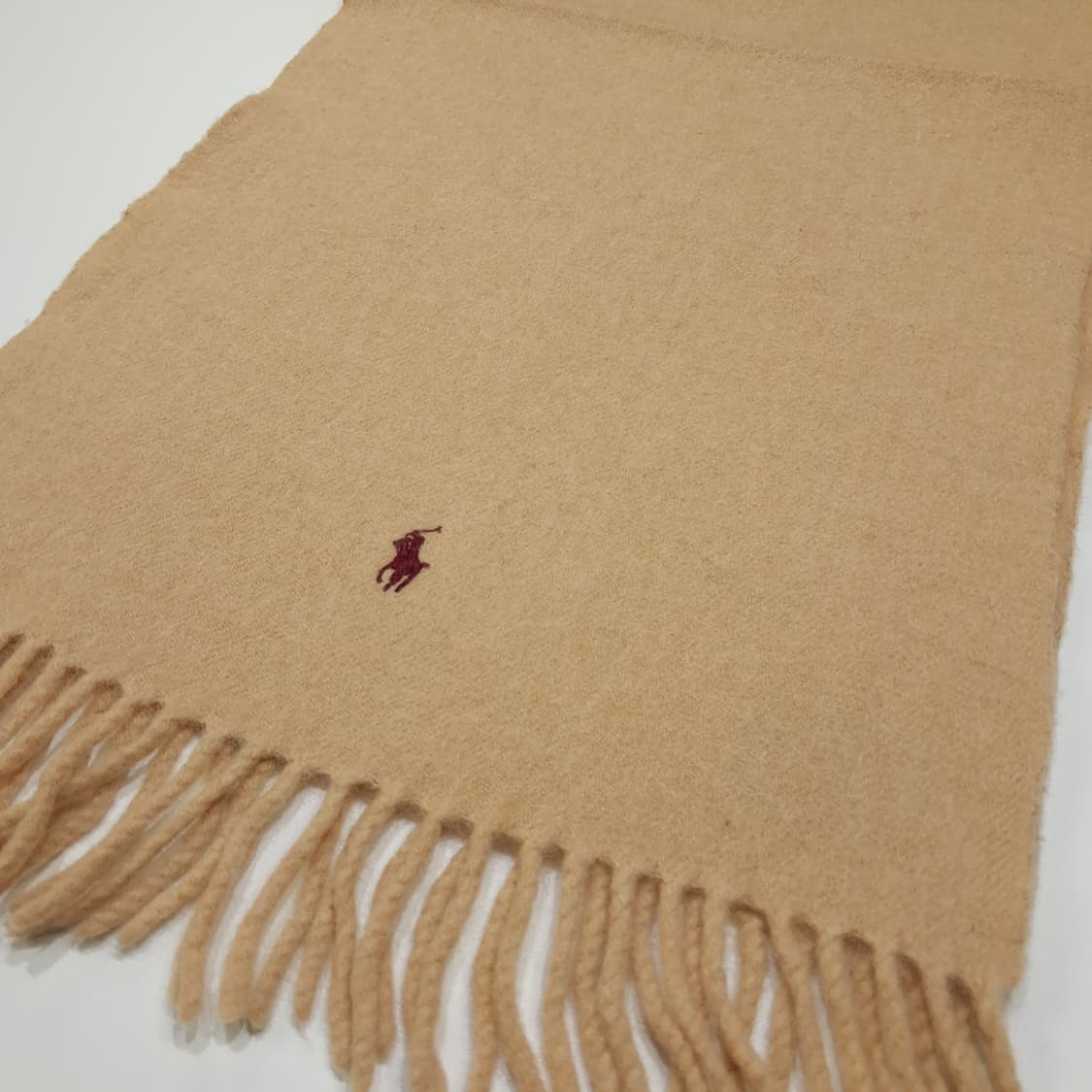 MX590 폴로 90s 스코틀랜드판 램스울 카멜 머플러 목도리 상품이미지4