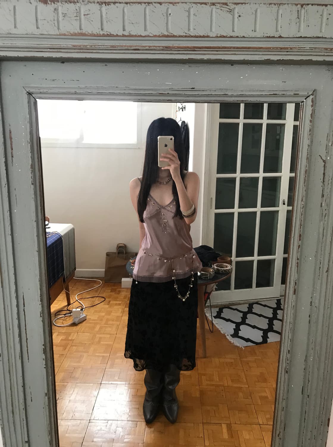 vintage beads sleeveless 상품이미지5