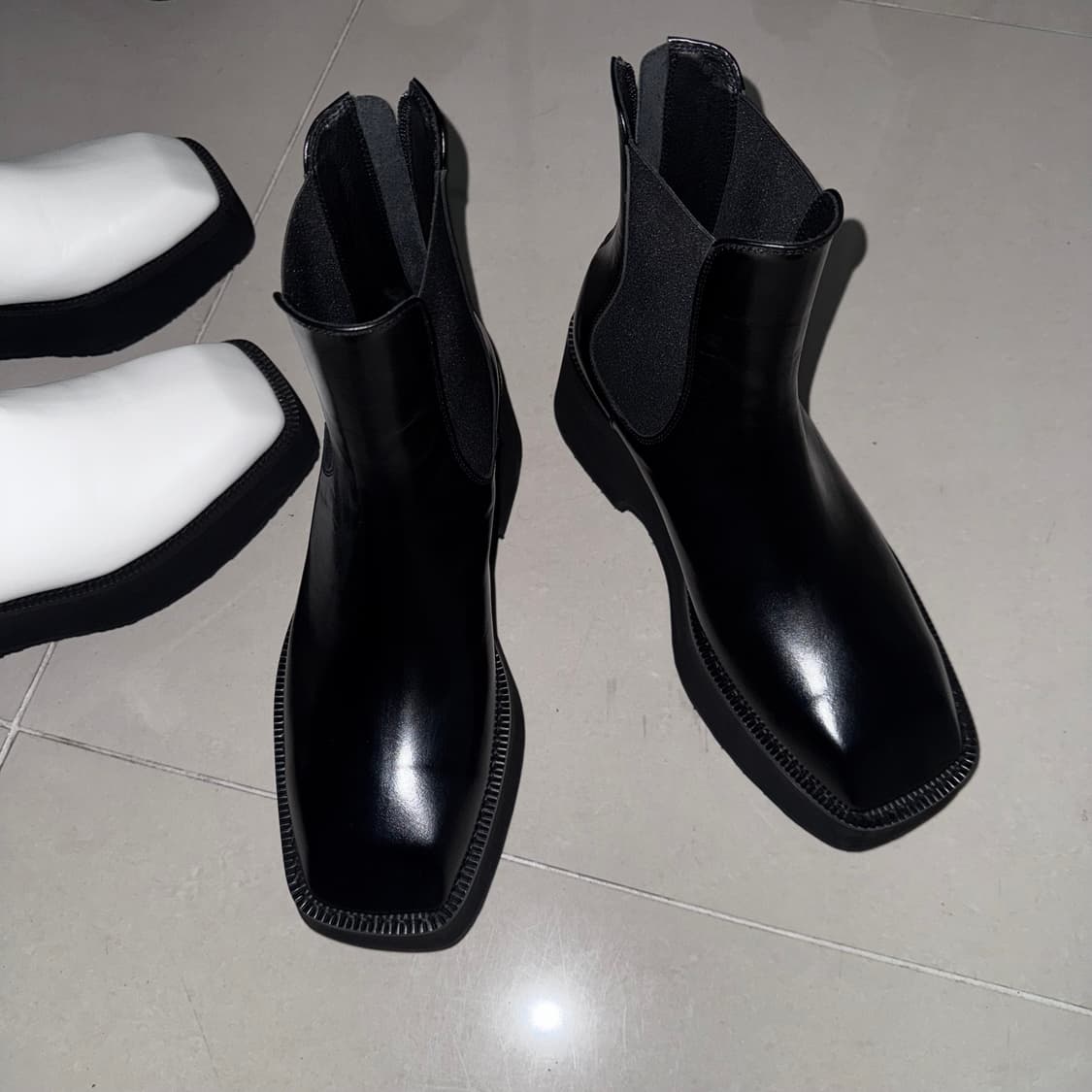 후망 시그니처 무광부츠 ( 블랙 / 화이트 ) (새상품) 상품이미지2