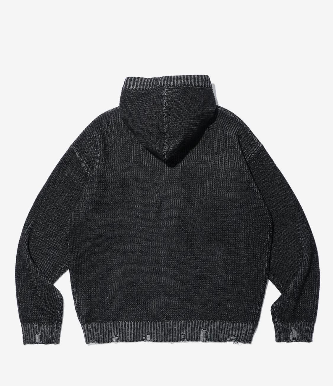 WORMHOLE KNIT HOOD ZIP UP CHARCOAL 상품이미지2