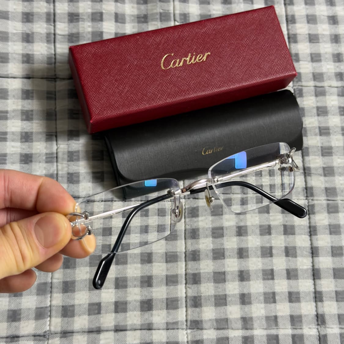 (OS) Cartier 까르띠에 C 데코 무테 안경 은장 상품이미지8