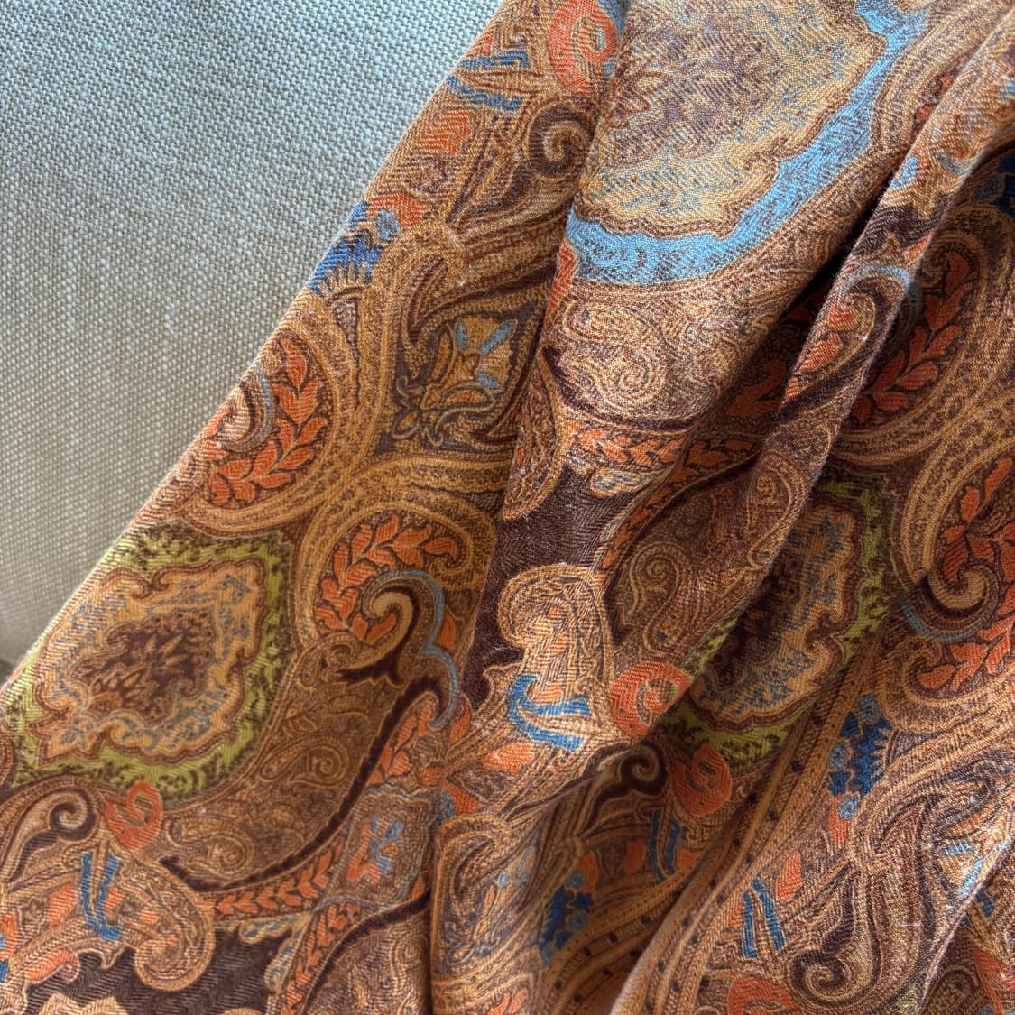 토프카피 (TOPKAPI) 페이즐리 패턴 울 실크 스카프 상품이미지10