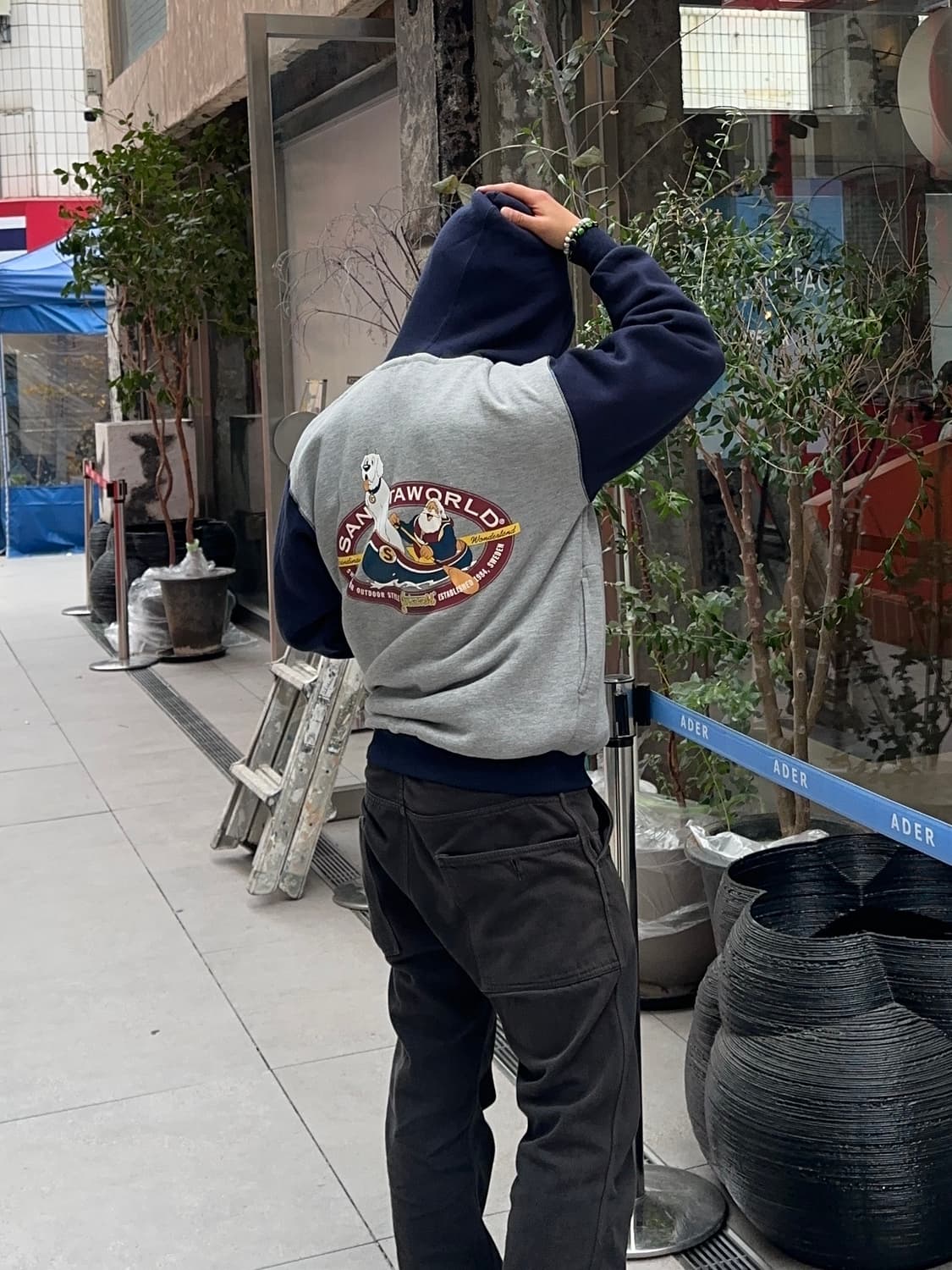 90‘s Santa World logo print hood zip-up 상품이미지1