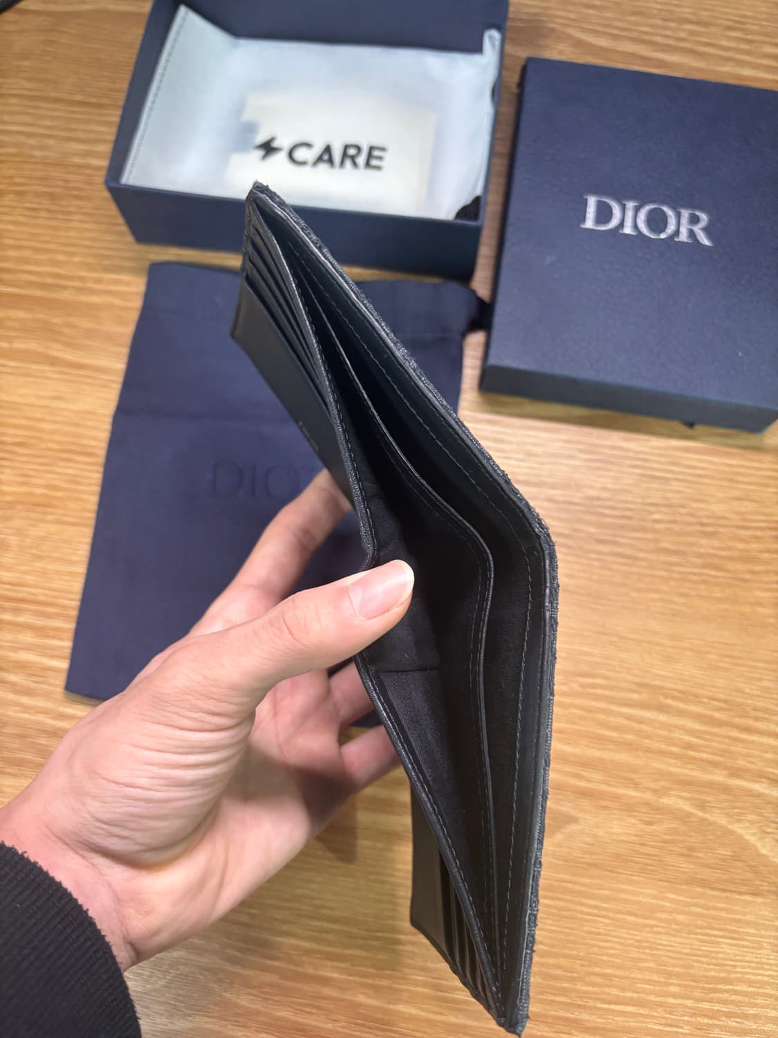 디올 오블리크 자카드 반지갑 블랙 상품이미지5