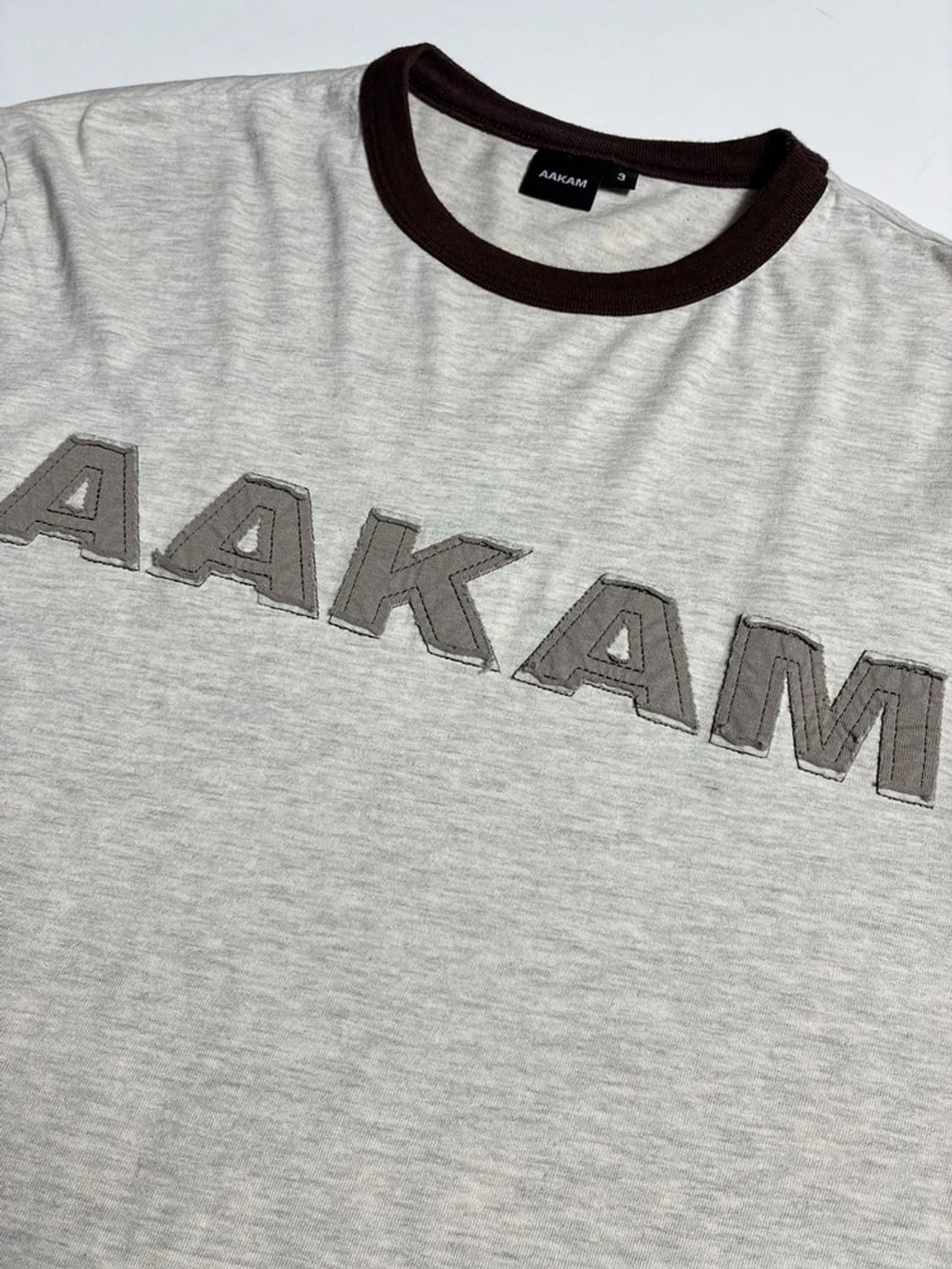 아캄 AAKAM 로고 패치 링거 반팔 티셔츠 R1652 상품이미지4