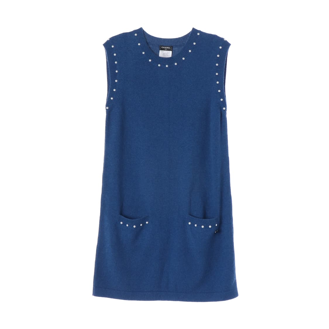 샤넬 캐시미어 블렌드 슬리브리스 원피스 블루 상품이미지1
