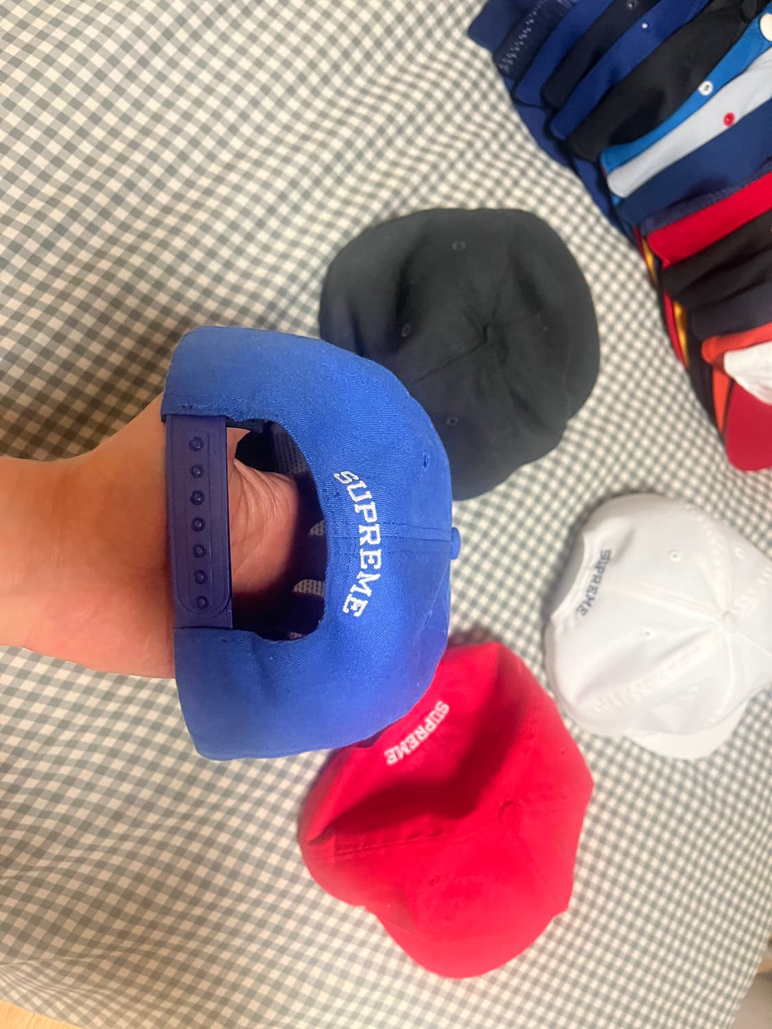 슈프림 언더라인 스냅백 블루 상품이미지5