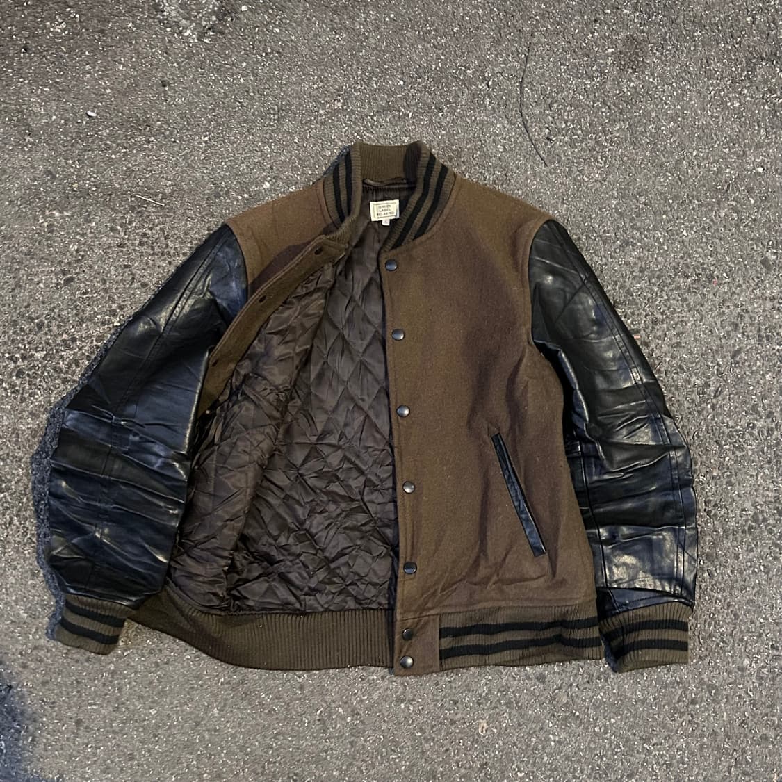 90s UNITED ARROWS 브라운 가죽 바시티 스타디움 자켓 L 상품이미지2