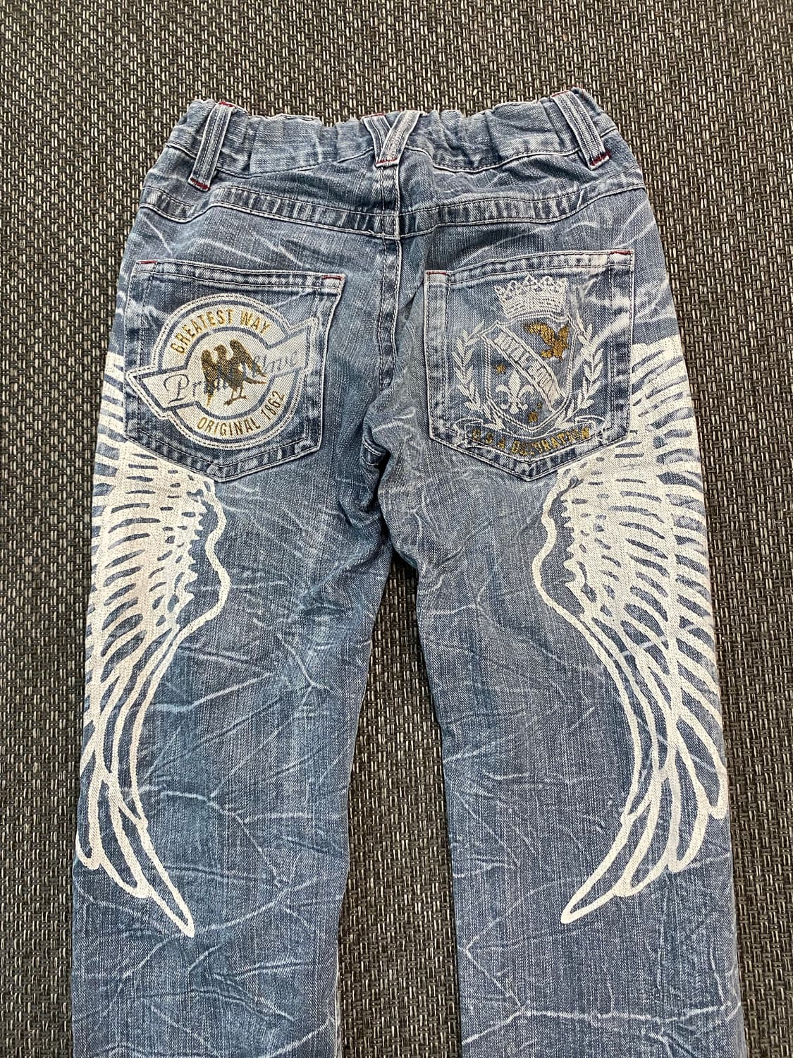 Y2K Back Wings Print Crack Pants 상품이미지6