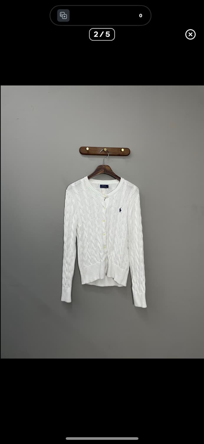 폴로랄프로렌 화이트 케이블 니트 가디건 A2850 상품이미지2