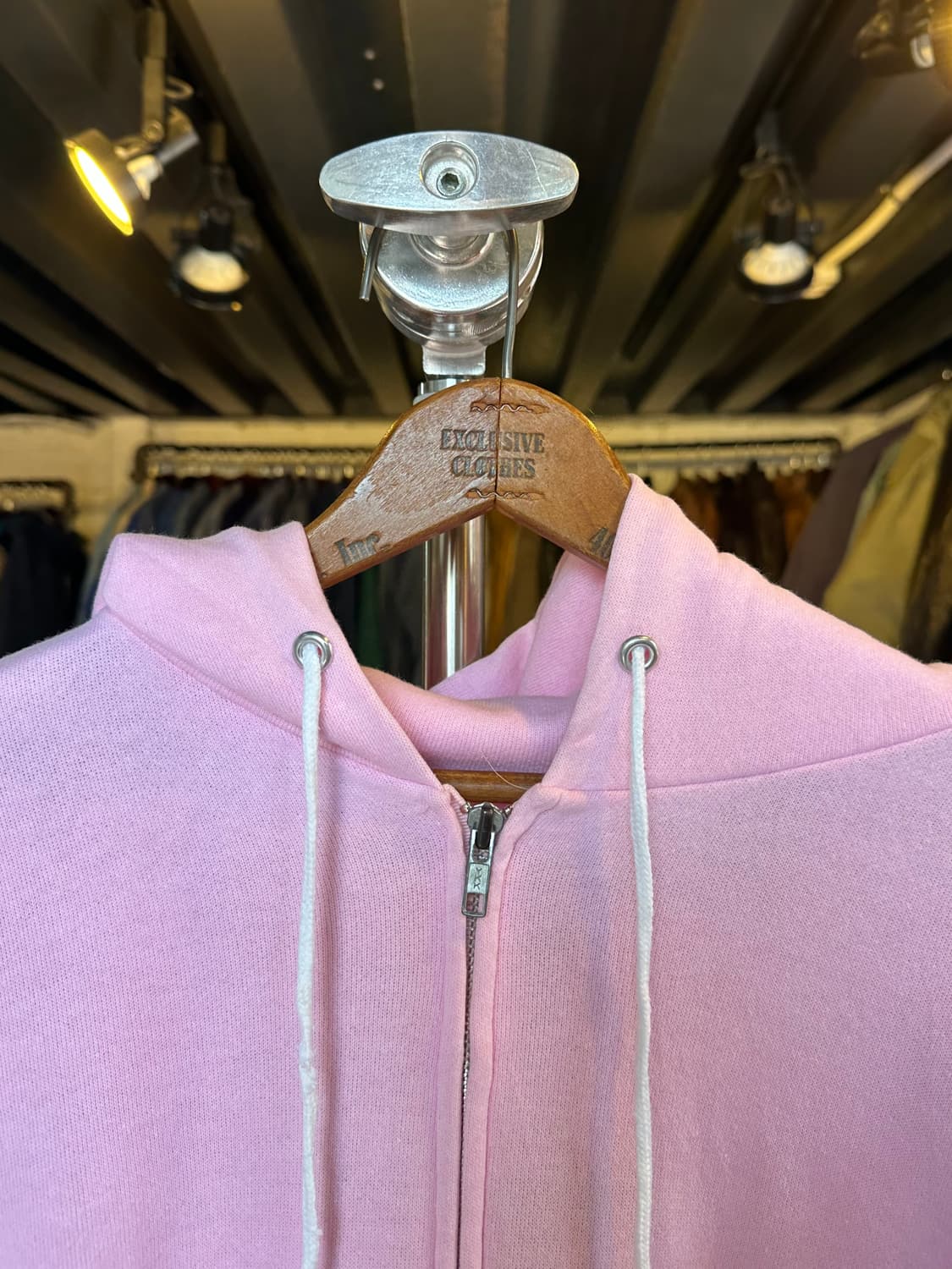 90s 헤인즈 50/50 플레인 집 스웻 후드 연핑크  상품이미지3