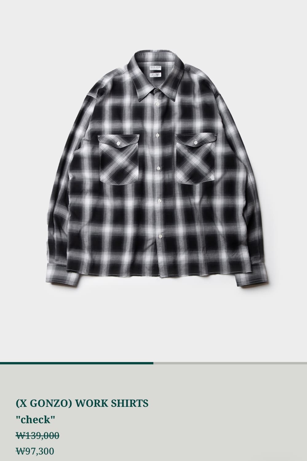 비헤비어X곤조 체크 셔츠 상품이미지1
