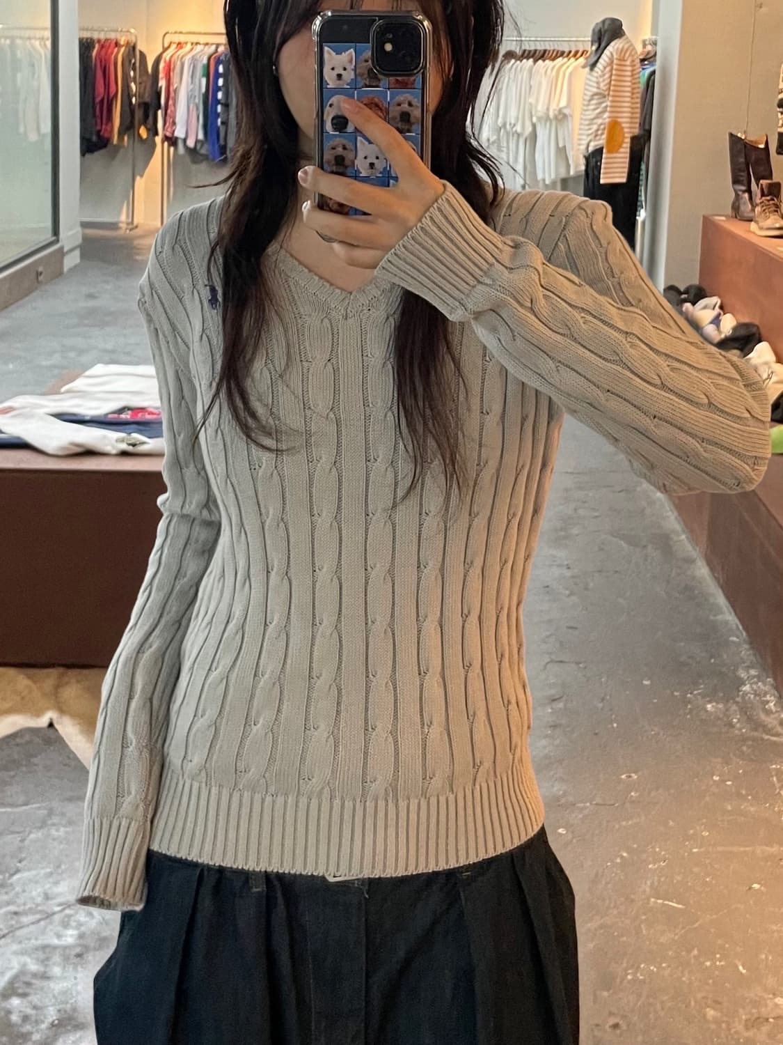 폴로 랄프로렌 케이블 브이넥 니트 H139 상품이미지1