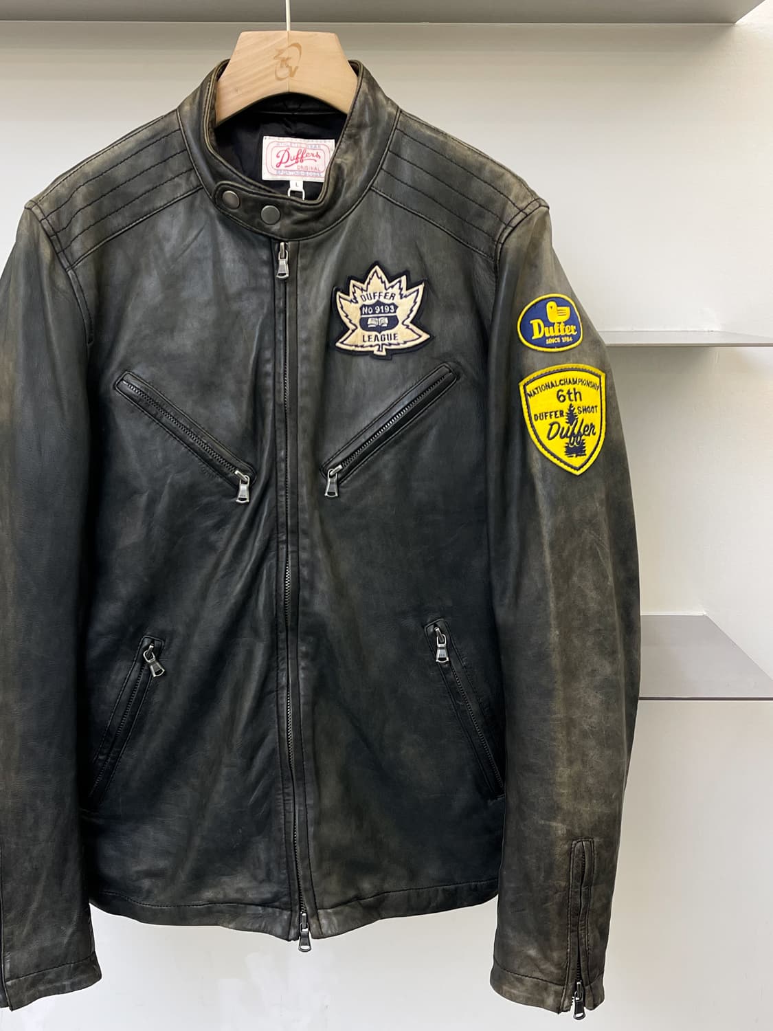 Duffers 페이디드 바이커 레더 집 자켓 상품이미지3