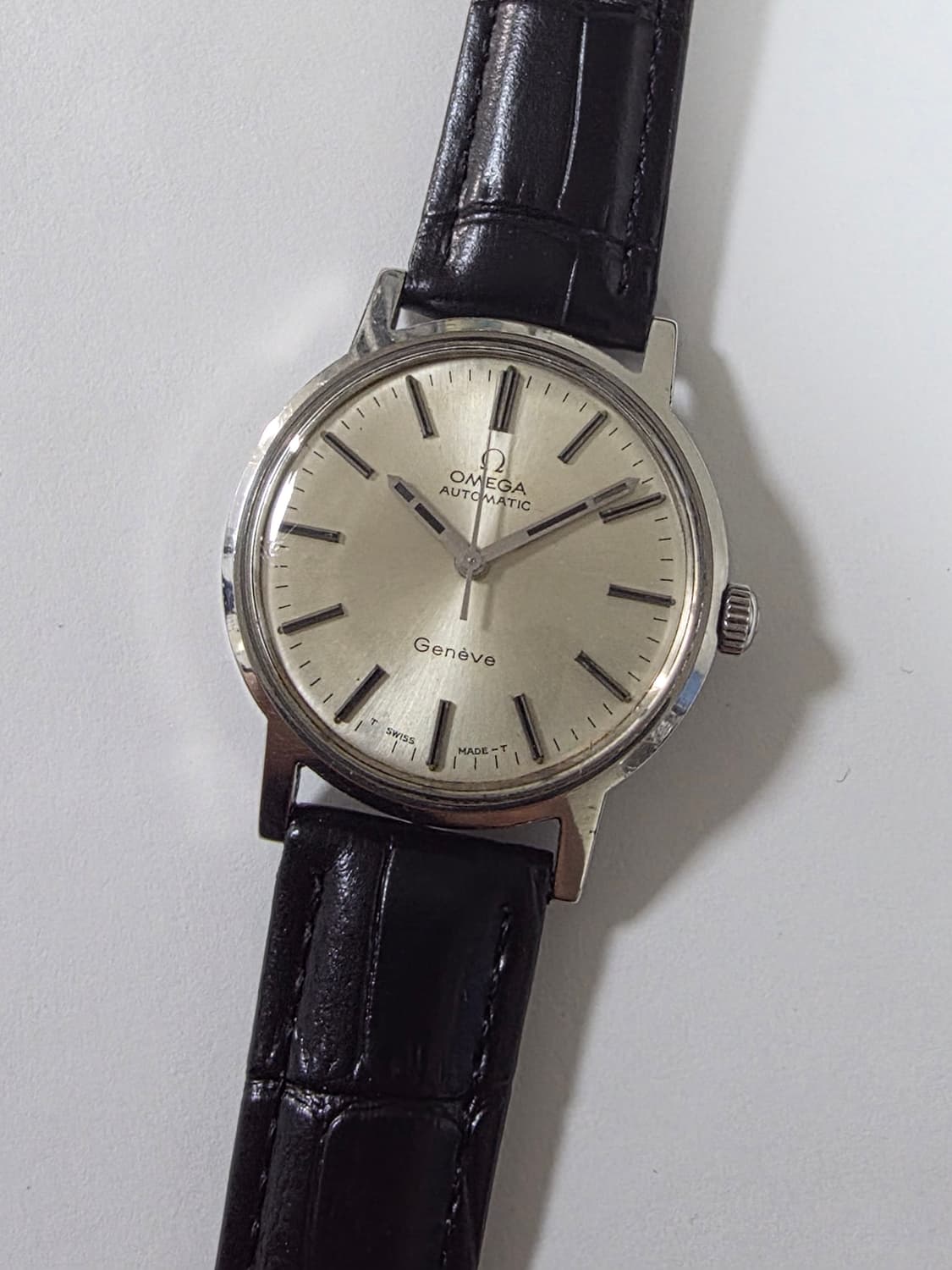 OMEGA 정품 오메가 제네브 실버 다이얼 은행잎 자동36mm 상품이미지1