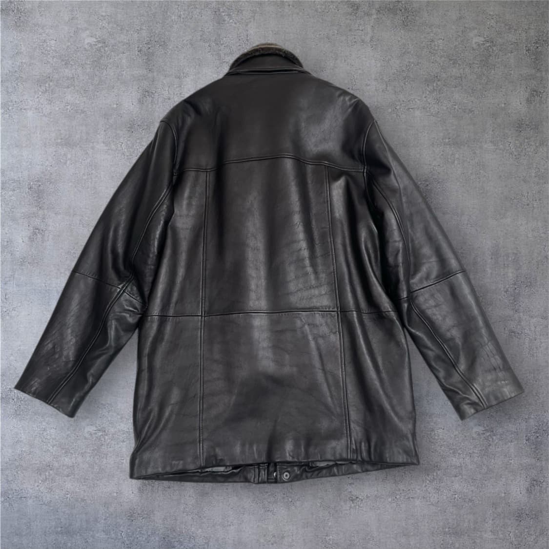 조셉앤페이스 Joseph & Feiss 블랙 천연가죽 퍼카라 하프코트 M 상품이미지9